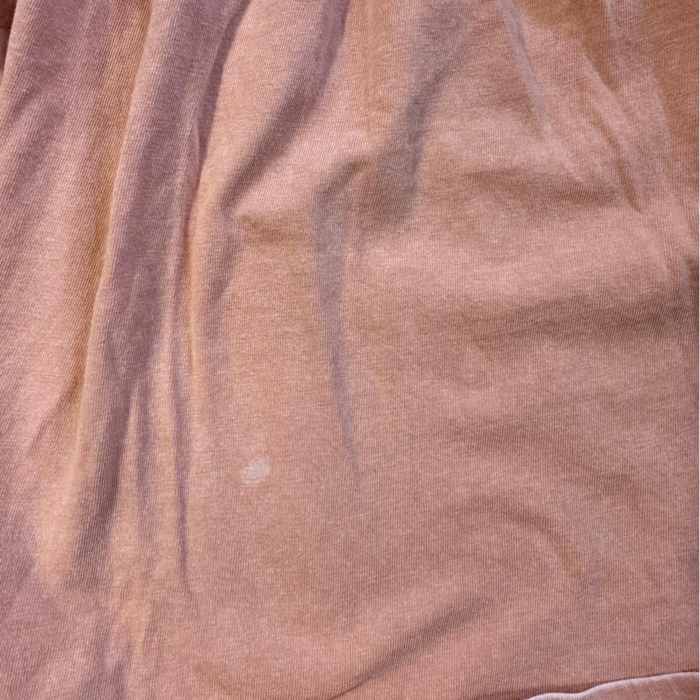 Pull & Bear Women’s Large Short Sleeve Shirt, Salmon Orange Color With Ruffles View 4